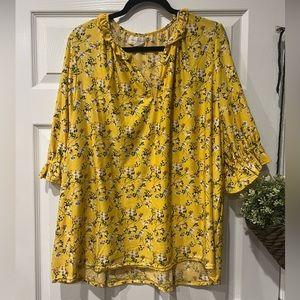 Melloday plus size floral boho blouse, size 3X